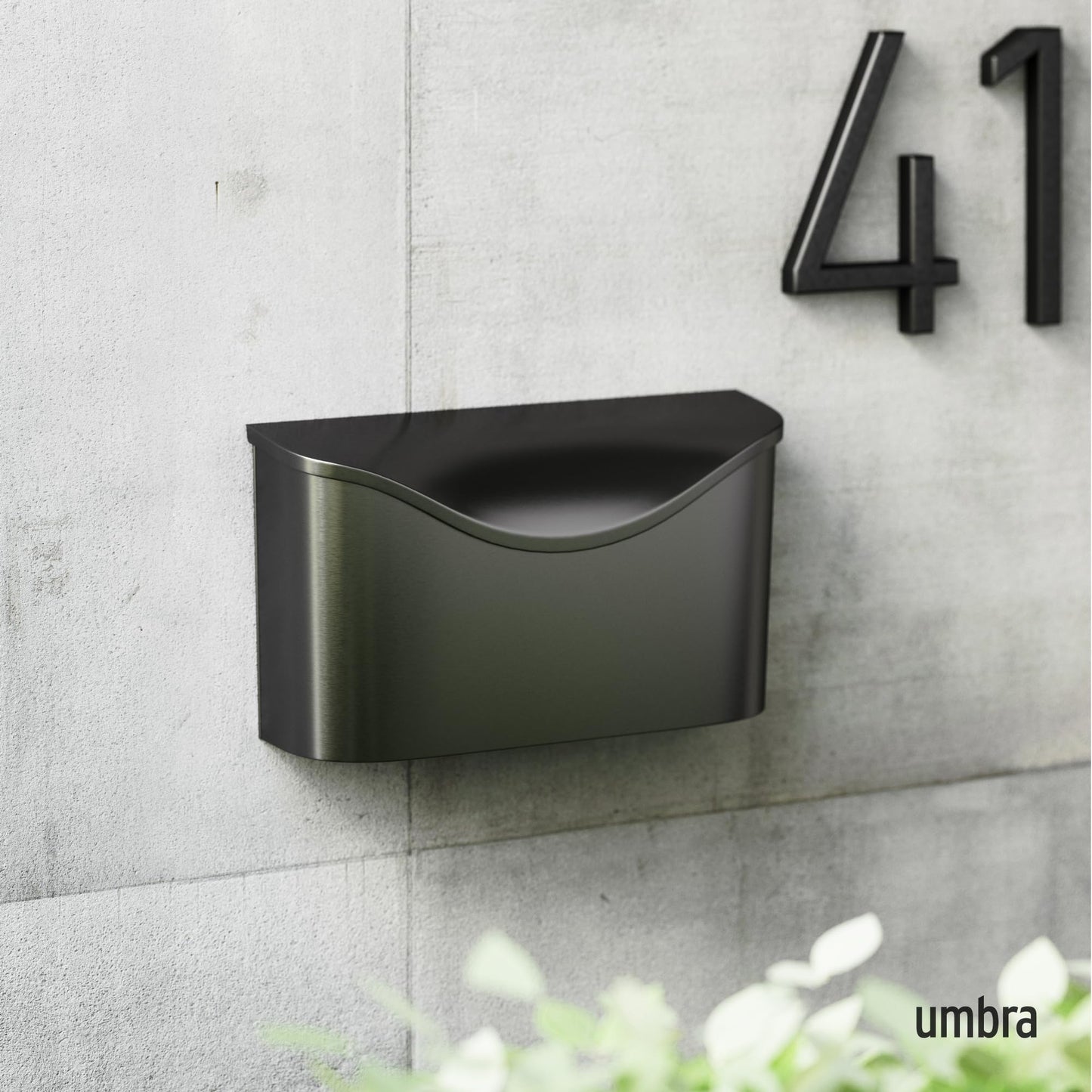 Umbra Postino Wall-Mount Mailbox, Black