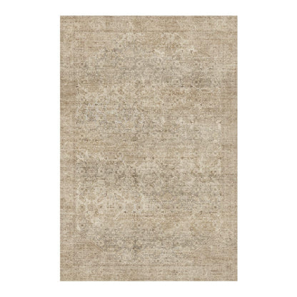 Washable Large Area Rugs for Bedroom, 5x7 Neutral Beige Boho Vintage Stain Resistant Non Slip Low Pile Lightweight Carpet for Living Room Kitchen Dining Room Farmhouse Nursery Kids Room Home Office