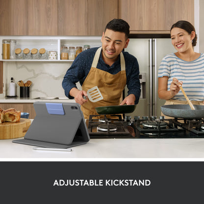 Logitech Rugged Folio Keyboard Case for iPad (10th gen & A16) with Smart Connector and Durable Spill-Proof Keyboard - Graphite