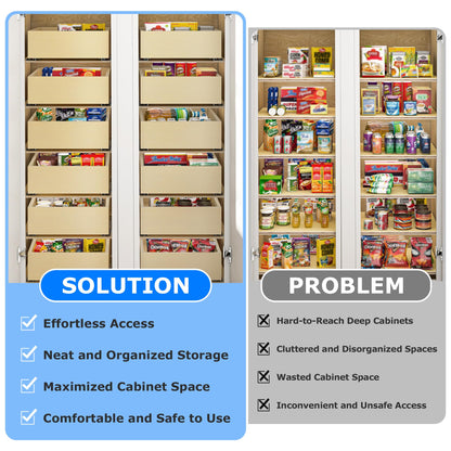 WelFurGeer Soft Close Pull Out Drawers for Cabinets, 14" W x 22" D Pull Out Cabinet Organizer, Space-Saving Cabinet Organizer with Easy Installation, Durable Pullout Drawers for Home Kitchen