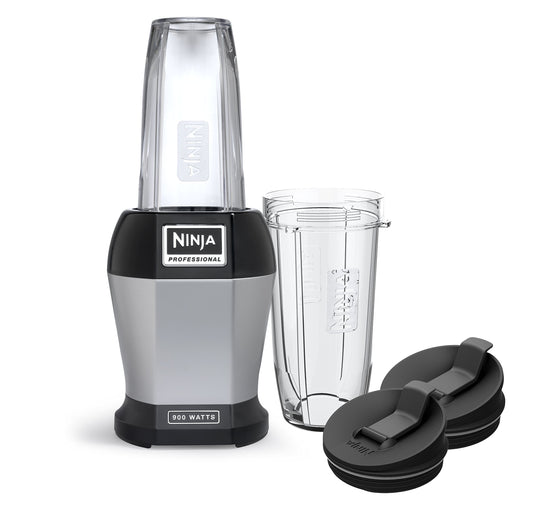 Ninja BL450C Nutri Pro Personal Blender, 900W, 18oz & 24oz Cups, for Juices, Shakes & Smoothies, Black/Silver