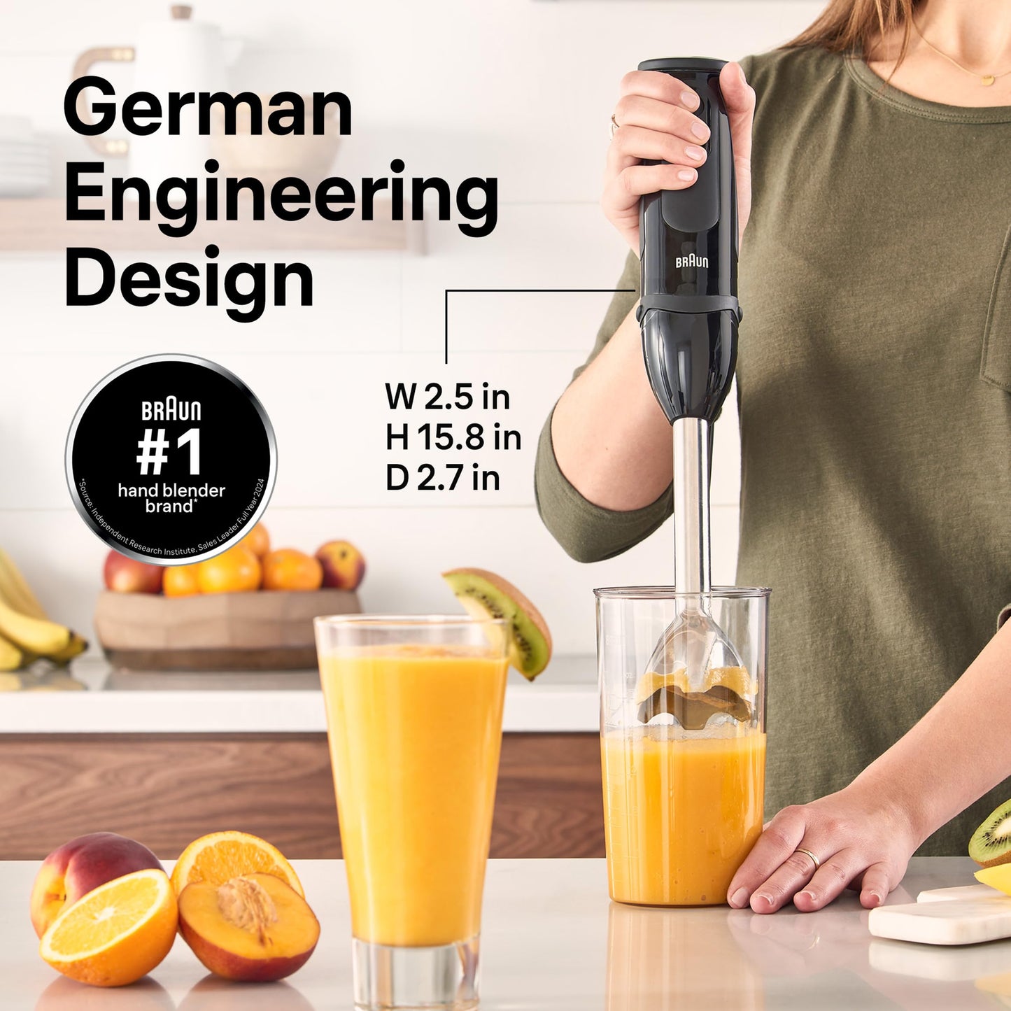 Braun MQ5000 Vario Hand Blender Stick – 21-Speed Handheld Immersion Blender with Turbo Boost, Stainless Steel Blades, SplashControl, EasyClick System, 400W, Hand Blenders for Smoothies