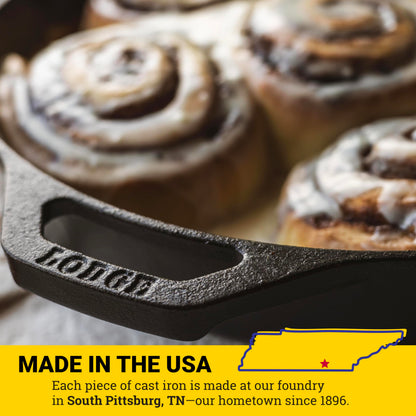 Lodge Cast Iron Skillet, Pre-Seasoned and Ready for Stove Top or Oven Use, 10.25", Black