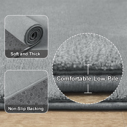 Amearea Modern Soft Hallway Runner Rug, 2x10 Feet Washable Long Runner Rugs for Hallway, Grey Fluffy Bedroom Rugs, Indoor Non Slip Memory Foam Rug Carpet for Entrance Kitchen Living Room Home Decor