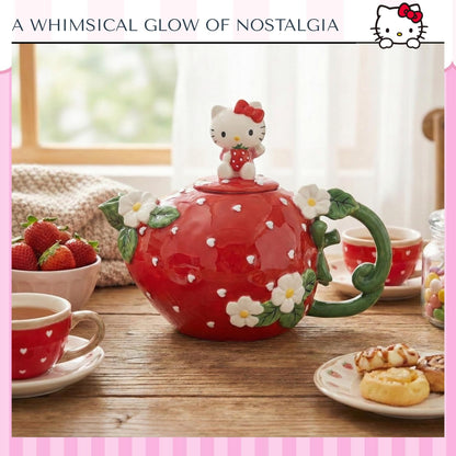 Blue Sky Clayworks Hello Kitty Sweet Strawberry Teapot, Home & Kitchen Accessories, Ceramic, 23711