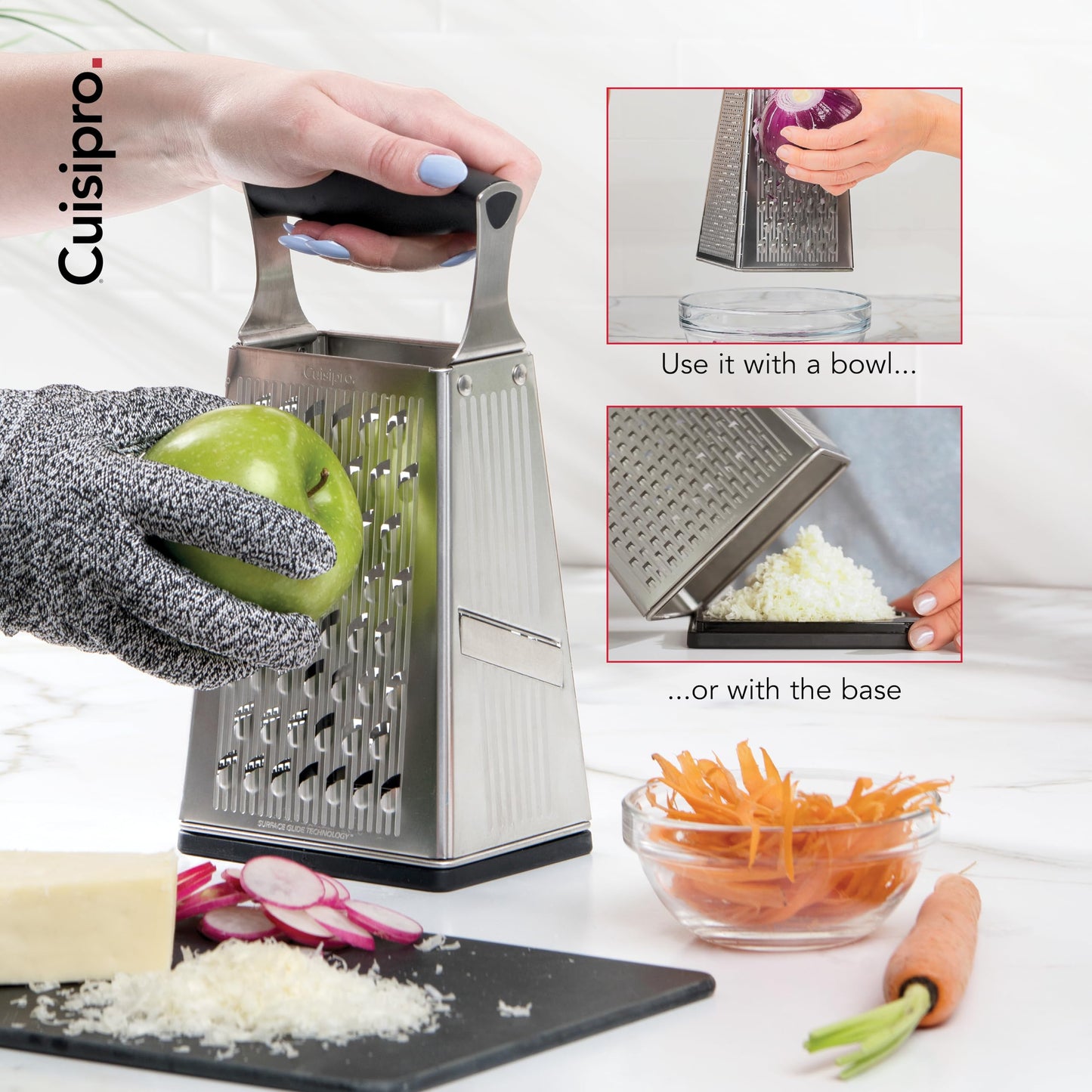 Cuisipro 4-Sided Box Grater with Bonus Ginger Grater
