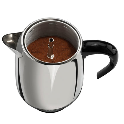 Farberware Electric Coffee Percolator, Stainless Steel Basket, Automatic Keep Warm, No-Drip Spout, 8 Cup