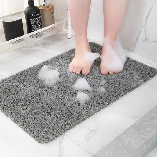 Hargiis Non-Slip Bathtub Mat, Anti Slip Shower Mat, Fast Drying Bathtub Mats, Foot Scrubber Mat, Anti Slip Mat for Tub, Floor, Bathroom, Kitchen, Home, Hotel (Grey 71"×24")