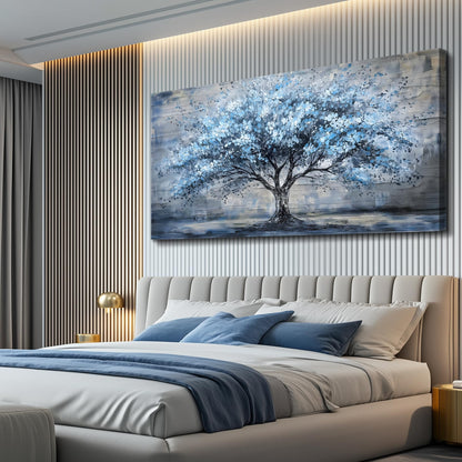 FUHAIHUA Canvas Wall Art for Living Room Wall Decor for Bedroom Office Modern Hotel Wall Decorations Blue Tree Landscape Paintings Abstract Pictures Artwork Room Aesthetic Home Decor 20x40 in