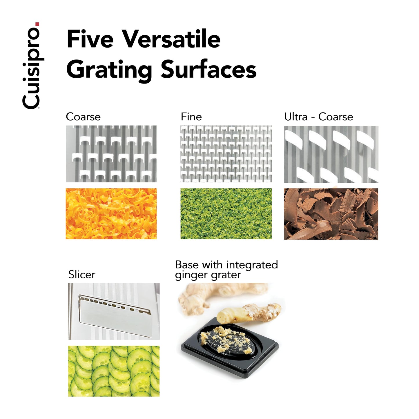 Cuisipro 4-Sided Box Grater with Bonus Ginger Grater