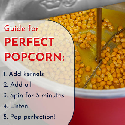 Original Whirley Pop Popcorn Maker - 6 Quart Stovetop Popcorn Popper With Four Popping Kits, Aluminum Popcorn Pot With Metal Gears, Wabash Valley Farms Stove Top Popcorn Maker, Popcorn Pan (Silver)