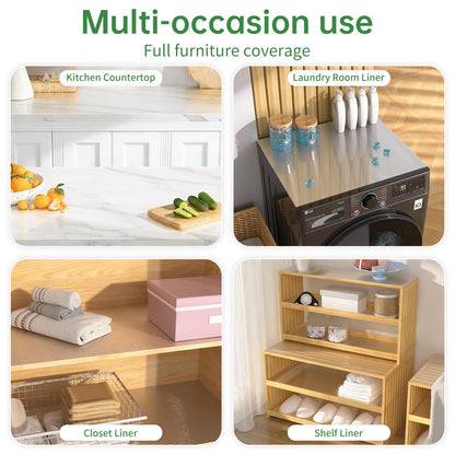 Shelf and Drawer Liner for Kitchen Cabinet, Non-Adhesive 18in x 360in Waterproof Durable Thickened EVA Material Easy-to-Cut Contact Paper Non Slip Mat for Refrigerator, Cupboard, Dresser