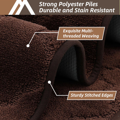 COSY HOMEER Soft Kitchen Floor Mats for in Front of Sink Super Absorbent Kitchen Rugs and Mats 20"x79" Non-Skid Kitchen Mat Standing Mat Washable,Polyester,Brown