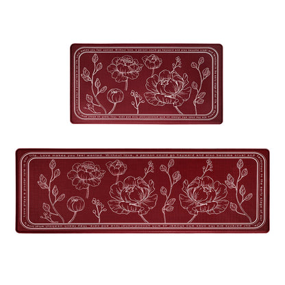 ROTTOGOON Kitchen Floor Mat Set of 2, Cushioned Anti Fatigue Kitchen Mat 20"x32"+20"x59", Non-Slip Waterproof Kitchen Rug, Premium PVC Comfort Kitchen Mats and Rugs for Kitchen, Office, Home, Laundry