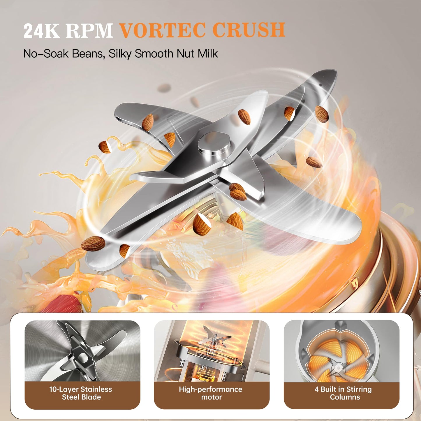 10 in 1 Nut Milk Maker Machine, 42oz IMD Screen Almond Milk Maker, Soy Milk Maker with Self-Cleaning, Delay Start, Keep Warm, Boil Water, Automatic Plant-Based Milk Blender for Soybean, Oat, Coconut