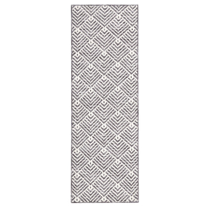 TOWN & COUNTRY EVERYDAY Walker Modern Stripe Everwash® Washable Multi-Use Decorative Rug, Tufted Kitchen Runner Rug, Low-Profile Door Mat, Bedroom Rug and Bath Rug with Non-Slip Backing, Grey, 24"x72"