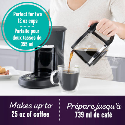 Mr. Coffee 5-Cup Programmable Coffee Maker, 25 oz. Mini Brew, Space-Saving Coffee Machine, Black