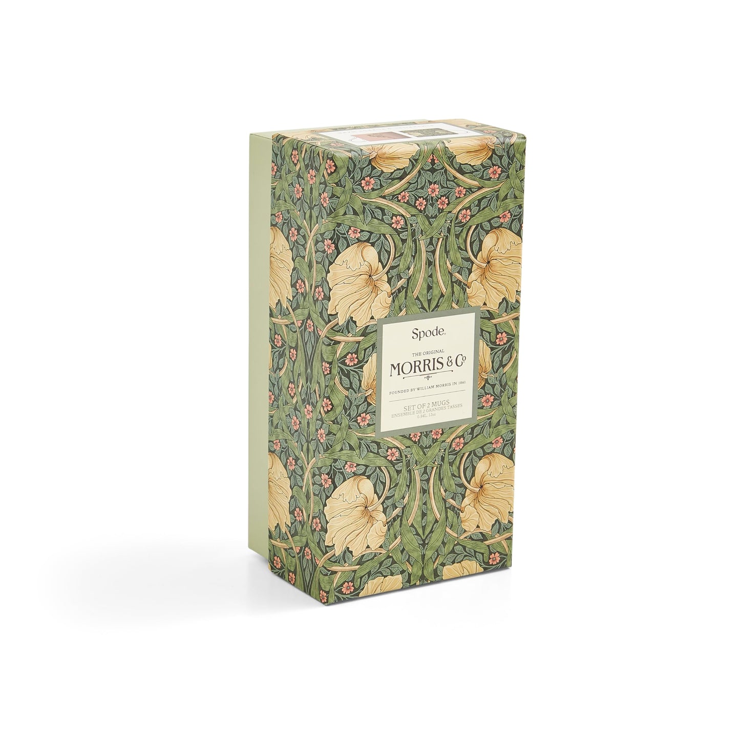 Spode Morris & Co 12oz Mugs, Set of 2 (Pimpernel & Forest Hare) - Microwave & Dishwasher Safe, Elegant Porcelain Drinkware for Coffee Bar or Giftable Home Kitchen Mug Set. Ideal for Coffee & Tea