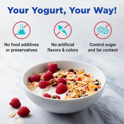 Ultimate Probiotic Yogurt Maker XL - Adjustable Time & Temperature Control - 50% More Capacity with 12 x 6oz Yogurt Jars - Make Trillions of Probiotics for Gut Health - ULTIMATE LIFETIME WARRANTY