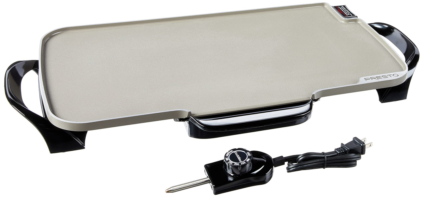 Presto 07062-22-Inch Ceramic Removable Handles Electric Griddle, Grey Ceramic