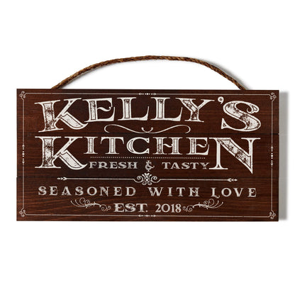 Artblox Personalized Kitchen Signs Custom Wood Sign Printed On Real Pine Wood Kitchen Wall Decor Personalized Gifts For Wife Christmas Gift Ideas Rustic Home Decor Customized Gifts