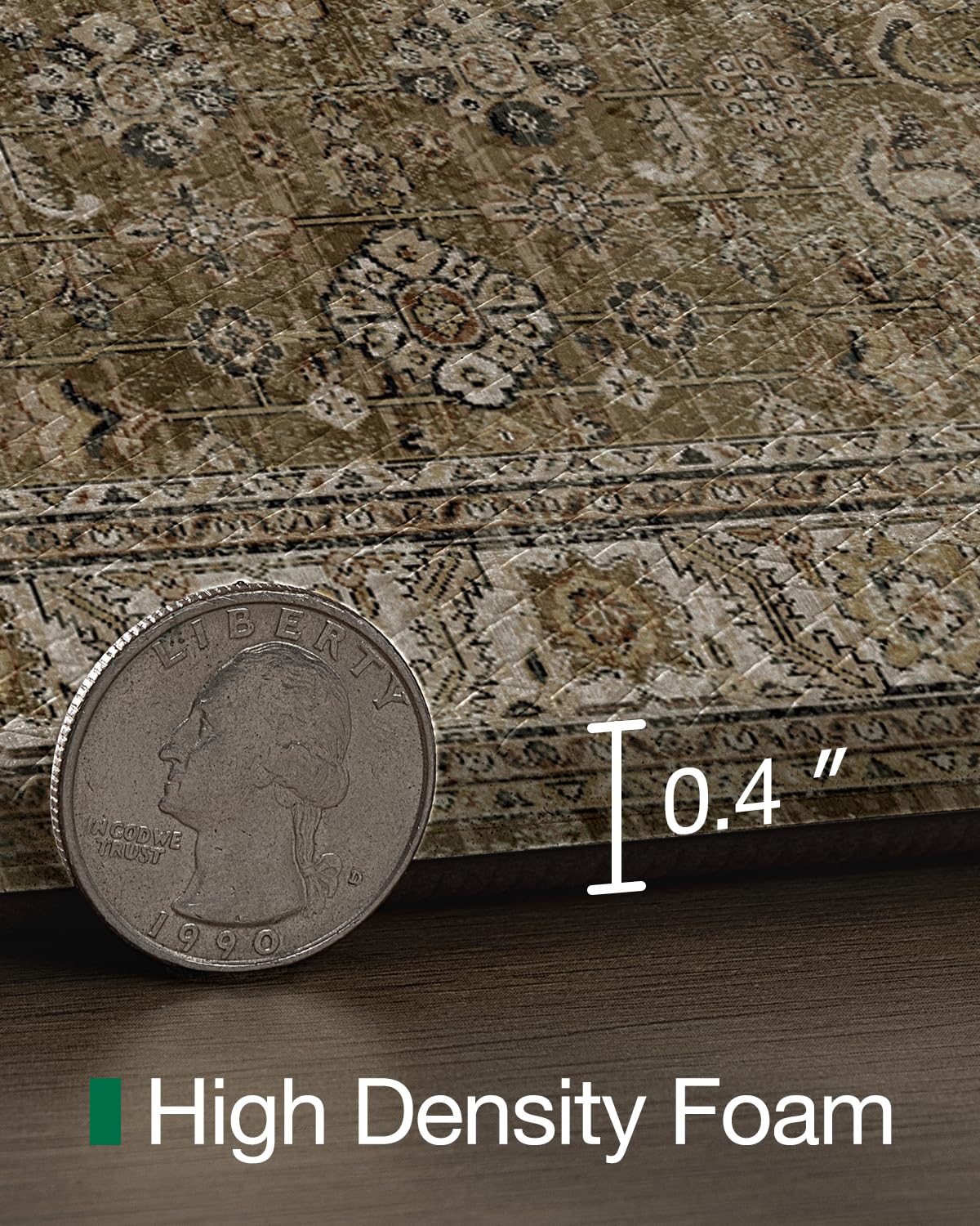 LUMI Anti Fatigue Kitchen Floor Mats Set of 2,Cushioned Comfort Standing PVC Rug Waterproof 2PCS, Non-Slip Ergonomic Foam Runner for Sink, Laundry, Office & Home,17x29+17x59,Tawny Echo