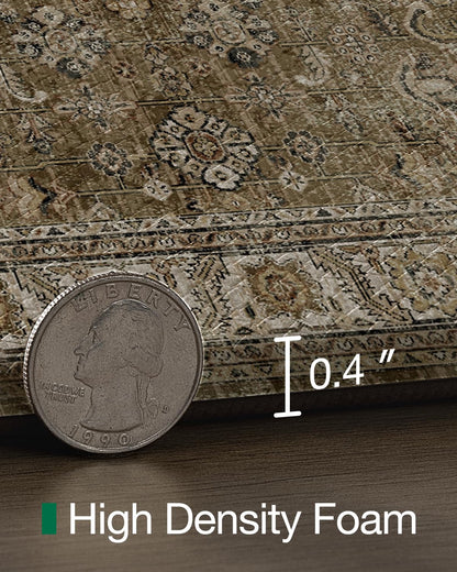 LUMI Anti Fatigue Kitchen Floor Mats Set of 2,Cushioned Comfort Standing PVC Rug Waterproof 2PCS, Non-Slip Ergonomic Foam Runner for Sink, Laundry, Office & Home,17x29+17x59,Tawny Echo