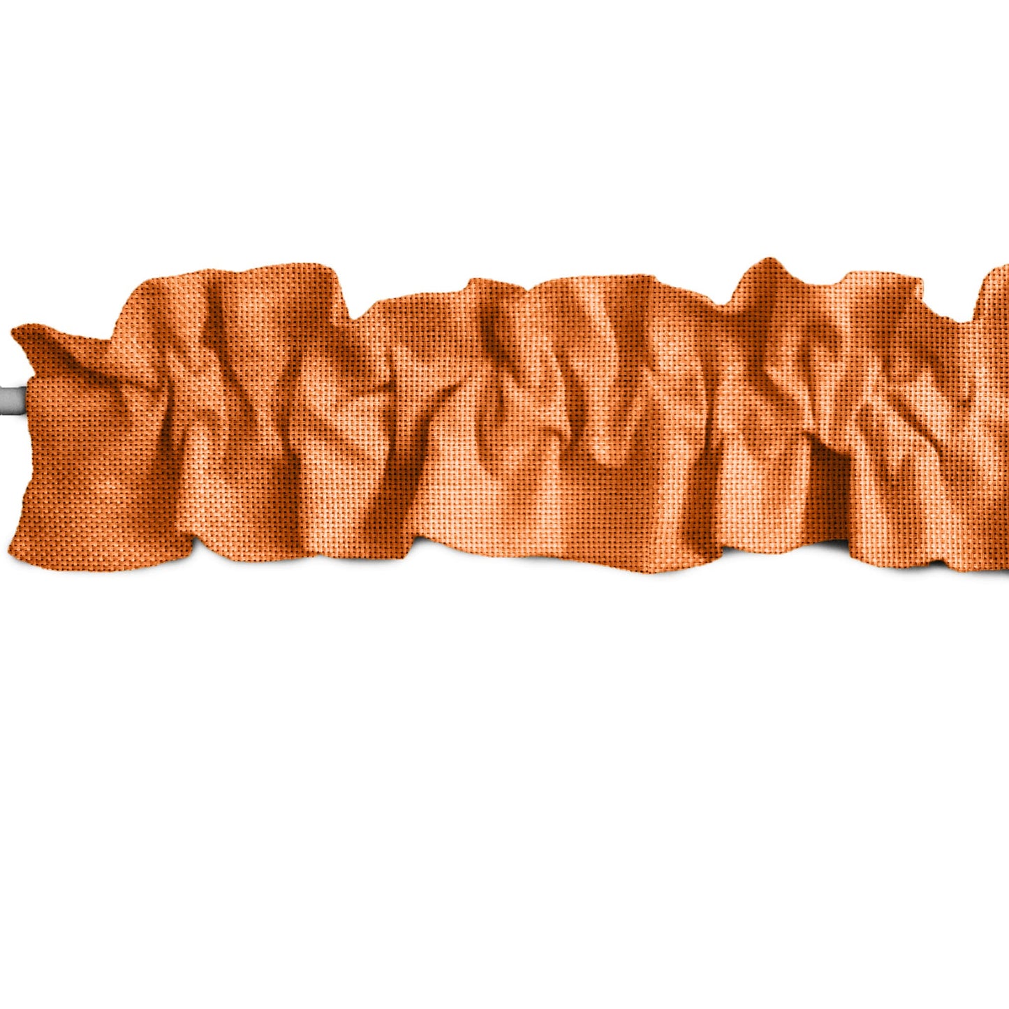 Zen Creative Designs Faux Burlap Sleeve Topper Window Valance Top Bottom Ruffle Home Décor Bedroom Nursery Kitchen Window (144" Wide x 9" Tall, Orange)