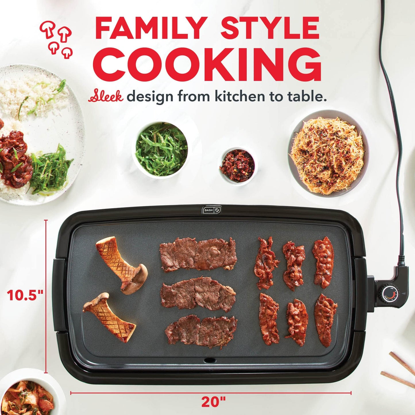 Dash Everyday Electric Griddle - Indoor Griddle for Versatile Cooking - Features Quick-Heating, Anti-Slip Feet, and Removable, Nonstick Plate - Aqua