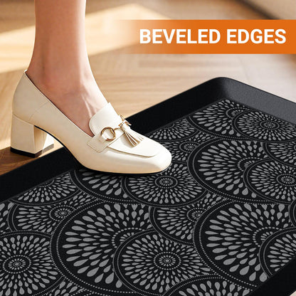 Mattitude 4/5 Inch Kitchen Mat, 17.3x59in Heavy Duty Ergonomic Comfort Foam Standing Desk Mat, Waterproof Non-Slip Standing Mats and Rugs for Kitchen, Office, Black