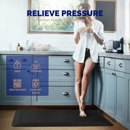 FEATOL Anti Fatigue Mat for Standing, 9/10 Extra Thick Ergonomic Standing Desk Mat, Comfort Memory Foam Standing Mat at Home,Office All Day (24" x 36", Black, 1PC)