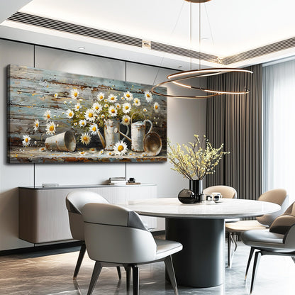 QIYILEXWART Canvas Wall Art For Living Room Wall Decor For Bedroom Kitchen Wall Decoration Daisy Rustic Landscape Painting Farmhouse Pictures Artwork Room Aesthetic Home Decor 20x40 In