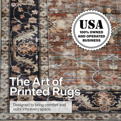 ReaLife Rugs Machine Washable Area Rug Runner - Living Room Bedroom Bathroom Kitchen Entryway - Padded Low Pile Stain Resistant Premium - Boho Farmhouse Vintage - BEV - Beige Tan Brown 2'6" x 8'