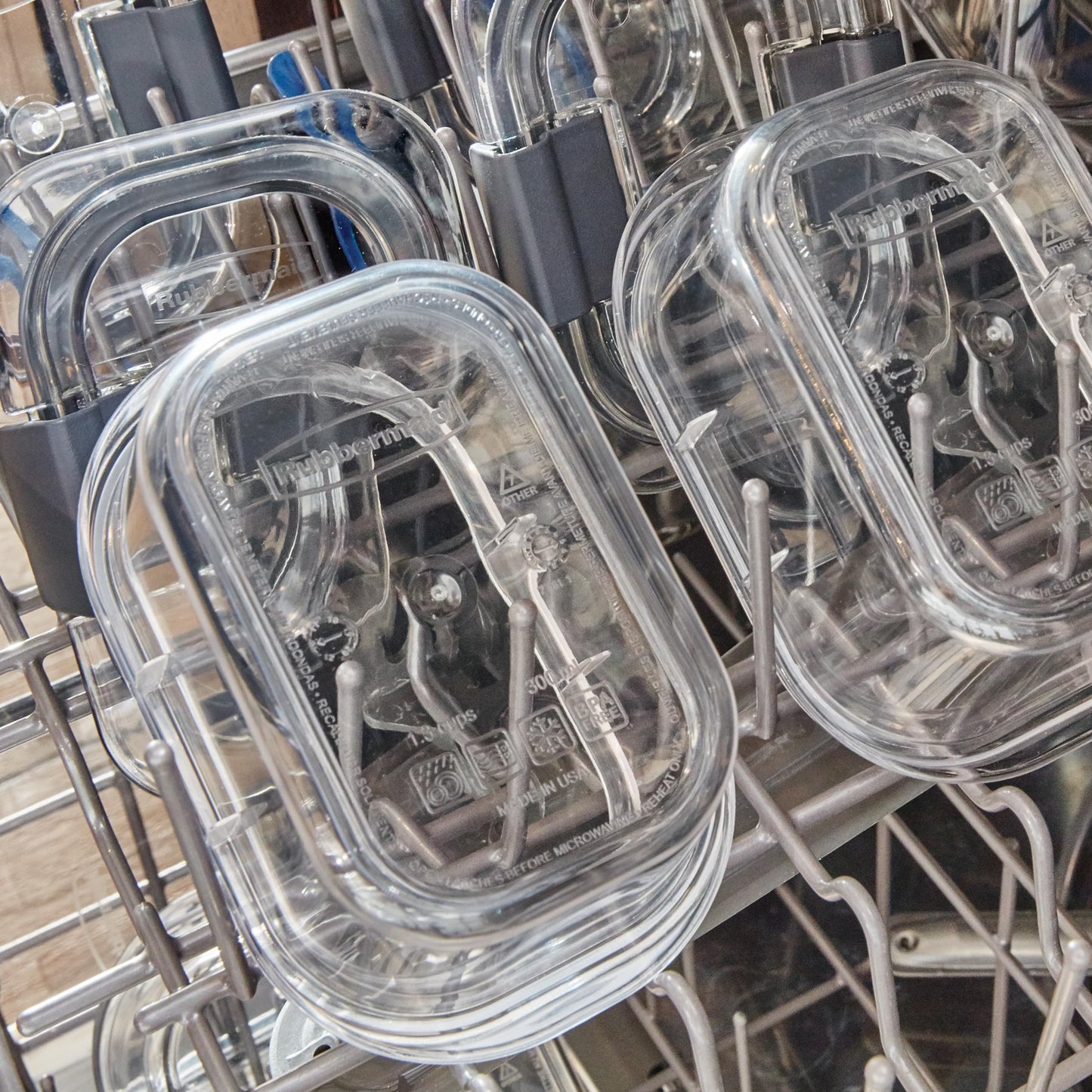 Rubbermaid Brilliance 10-Piece Food Storage Container Set, 3.2-Cup, Clear/Grey, Dishwasher Safe, Meal Prep & Lunch