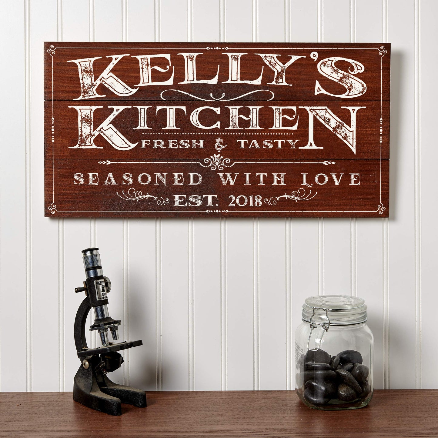 Artblox Personalized Kitchen Signs Custom Wood Sign Printed On Real Pine Wood Kitchen Wall Decor Personalized Gifts For Wife Christmas Gift Ideas Rustic Home Decor Customized Gifts