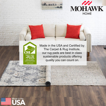 Mohawk Home Non Slip Rug Pad 6' x 9'- 1/4" Thick Felt + Latex Rubber Gripper - Dual Surface Cushion for Hardwood, Carpet, Tile Floors, Made in USA