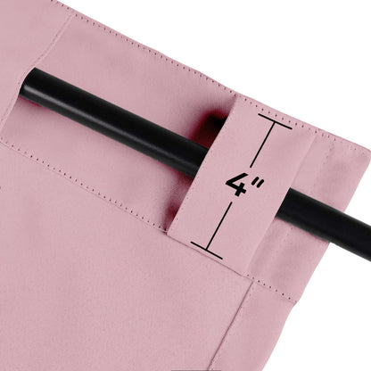 Superior Blackout Curtains, Room Darkening, Bedroom, Drapes, Kitchen, Living Room Window Accents, Sun Blocking, Thermal, 2 Pack, Solid Blackout Back Tab Curtains, Set of 2, 52" x 72", Mauve Chalk