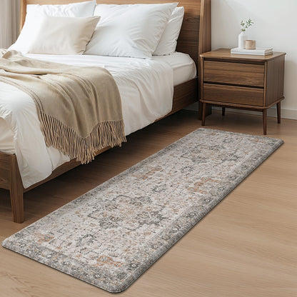 GENIMO Kitchen Mats for Floor, Washable Anti Fatigue Mat for Cushioned, 23.6"x71", Waterproof Kitchen Rugs, Non Slip Comfort Standing Mat Rug for Home, Sink, Laundry, LightTaupeBrown