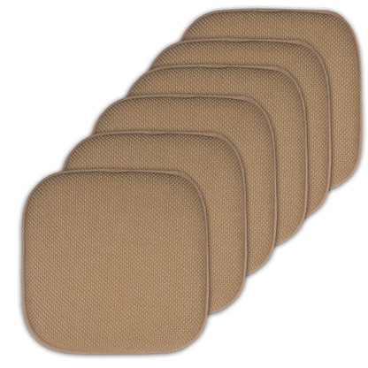 Sweet Home Collection Cushion Memory Foam Chair Pads Honeycomb Nonslip Back Seat Cover 16" x 16" 6 Pack Taupe