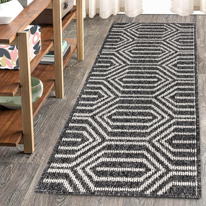 REFETONE Runner Rug, 2'x6' Long Door Mats Indoor Runners for Hallways, Non Slip Rubber Backing Entry Rug, Washable Entrance Floor Mat Runner for Home, Kitchen, Laundry, Living Room, Garage, Black