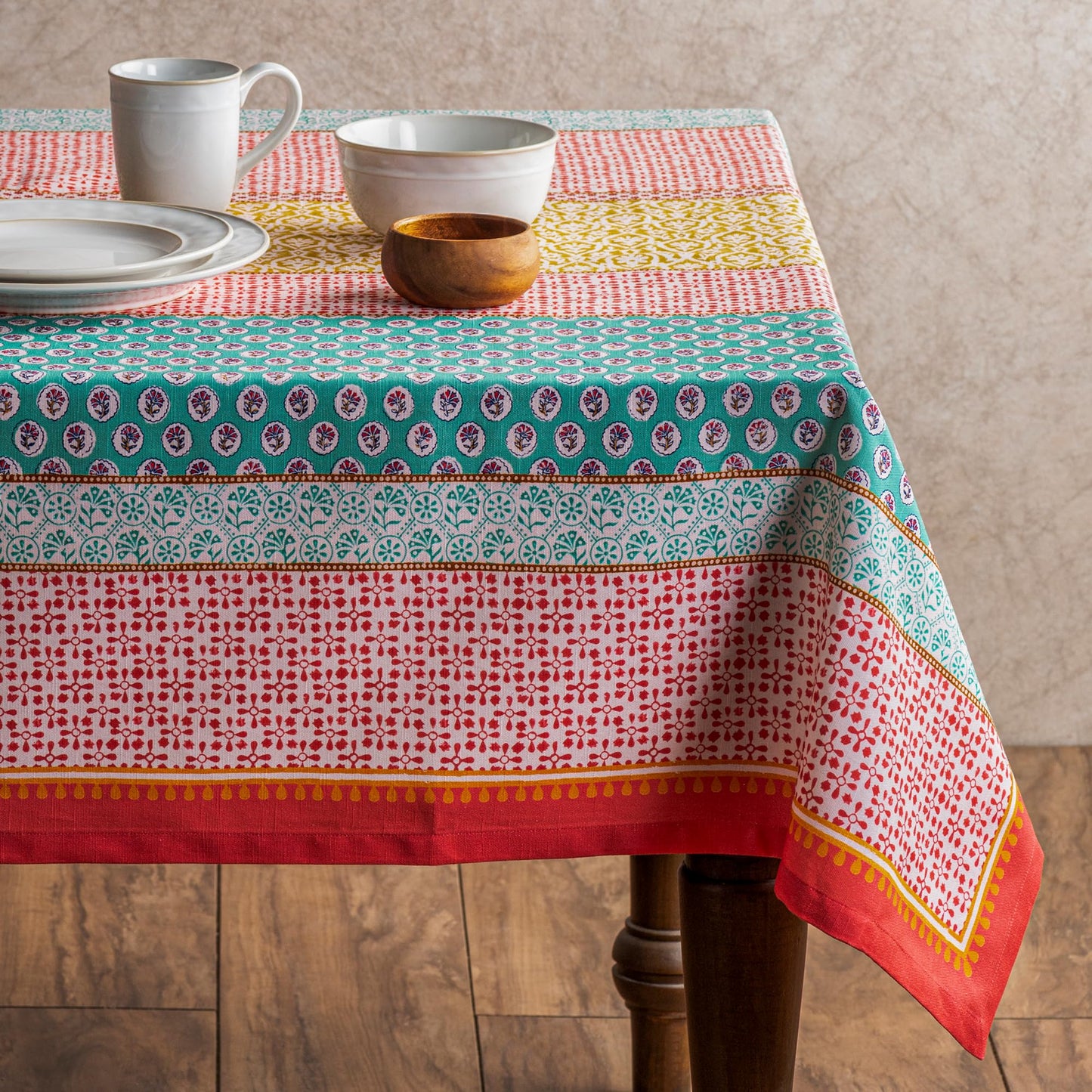 Maison d' Hermine Table Cloth Square Table 100% Cotton 54 x 54 Inches Tablecloth Reusable Decorative for Dining Kitchen Room Farmhouse Home Gifts for Mothers Day Spring Summer - Provence