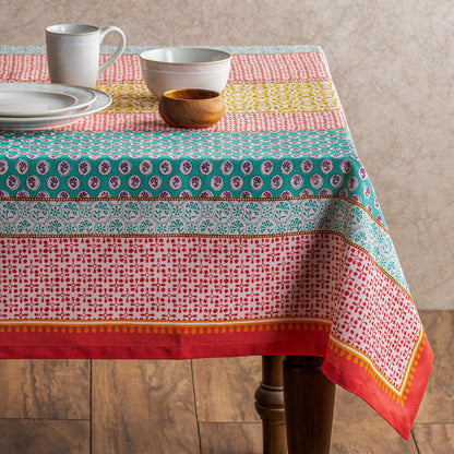 Maison d' Hermine Table Cloth Square Table 100% Cotton 54 x 54 Inches Tablecloth Reusable Decorative for Dining Kitchen Room Farmhouse Home Gifts for Mothers Day Spring Summer - Provence