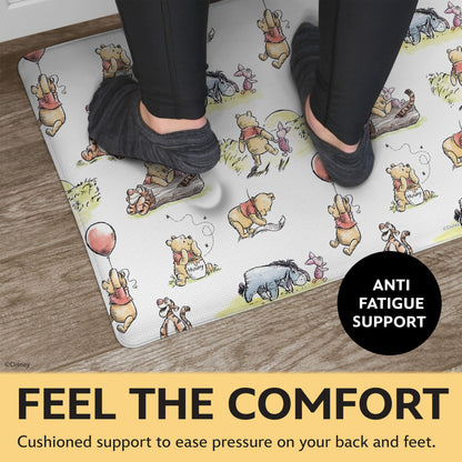 Disney Anti-Fatigue Kitchen Mats for Floor – Cushioned Kitchen Floor Mats with Non-Slip Backing – Water Resistant, Easy-to-Clean PVC Foam Mat – Mickey, Minnie, Stitch & Winnie the Pooh Designs
