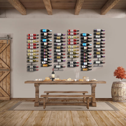 Sorbus Wall Mount Wine Rack – Holds 12 Bottles – Black Metal Wine Bottle Holder for Wall, Modern Wine Rack for Home Bar, Kitchen