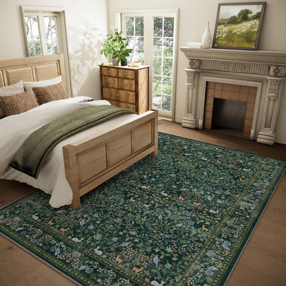Washable Area Rugs for Living Room: 5x7 Rug Stain Resistant Non Slip Low Pile Lightweight Soft Carpets Rugs for Bedroom Kitchen Dining Room Nursery Kids Room Farmhouse Home Office Indoor