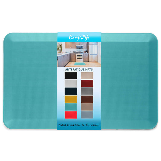 ComfiLife Anti Fatigue Floor Mat – 3/4 Inch Thick Perfect Kitchen Mat, Standing Desk Mat – Comfort at Home, Office, Garage – Durable – Stain Resistant – Non-Slip Bottom (20" x 39", Teal)