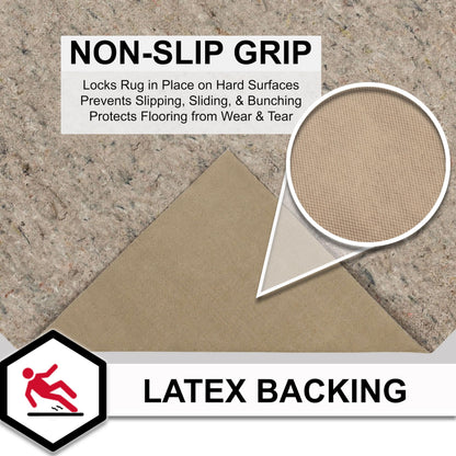 Mohawk Home Non Slip Rug Pad 6' x 9'- 1/4" Thick Felt + Latex Rubber Gripper - Dual Surface Cushion for Hardwood, Carpet, Tile Floors, Made in USA