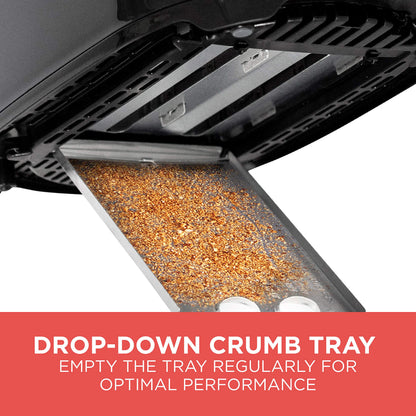 BLACK+DECKER 2-Slice Toaster, Extra-Wide Slots, Classic Oval, Black & Stainless Steel, TR1278B