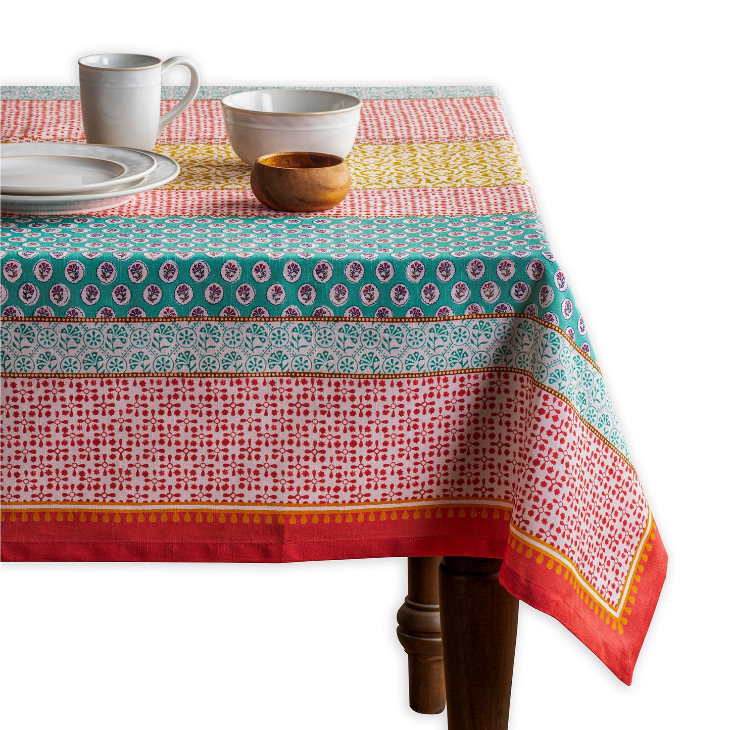 Maison d' Hermine Table Cloth Square Table 100% Cotton 54 x 54 Inches Tablecloth Reusable Decorative for Dining Kitchen Room Farmhouse Home Gifts for Mothers Day Spring Summer - Provence