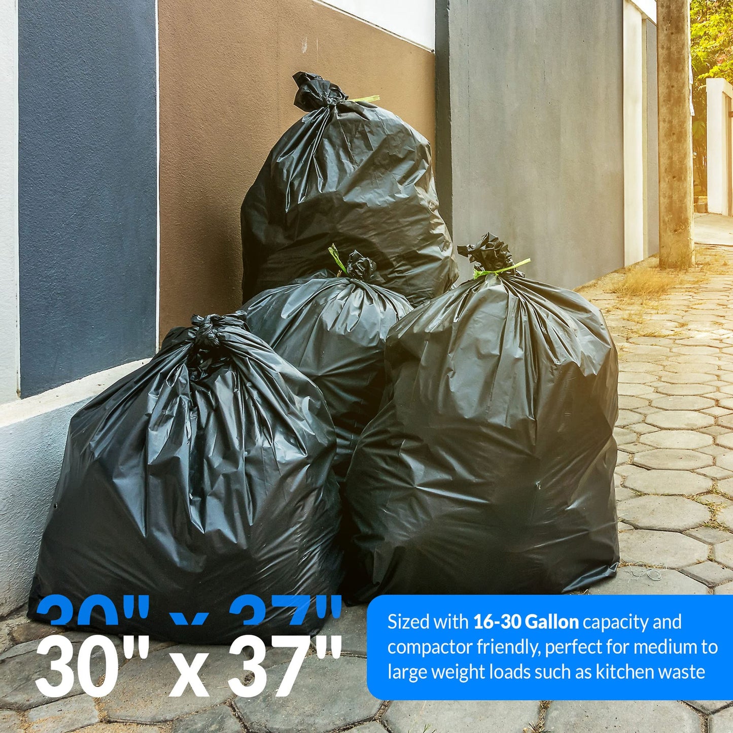 Reli. 16-25 Gallon Trash Bags | 500 Bags | Black | Home, Kitchen | Strong | Garbage